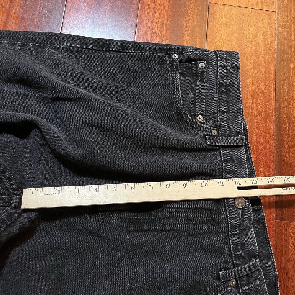Levis Jeans Mens 40x30 (39x29) Black 505 Straight Leg Workwear 100% Cotton Denim - Picture 9 of 10